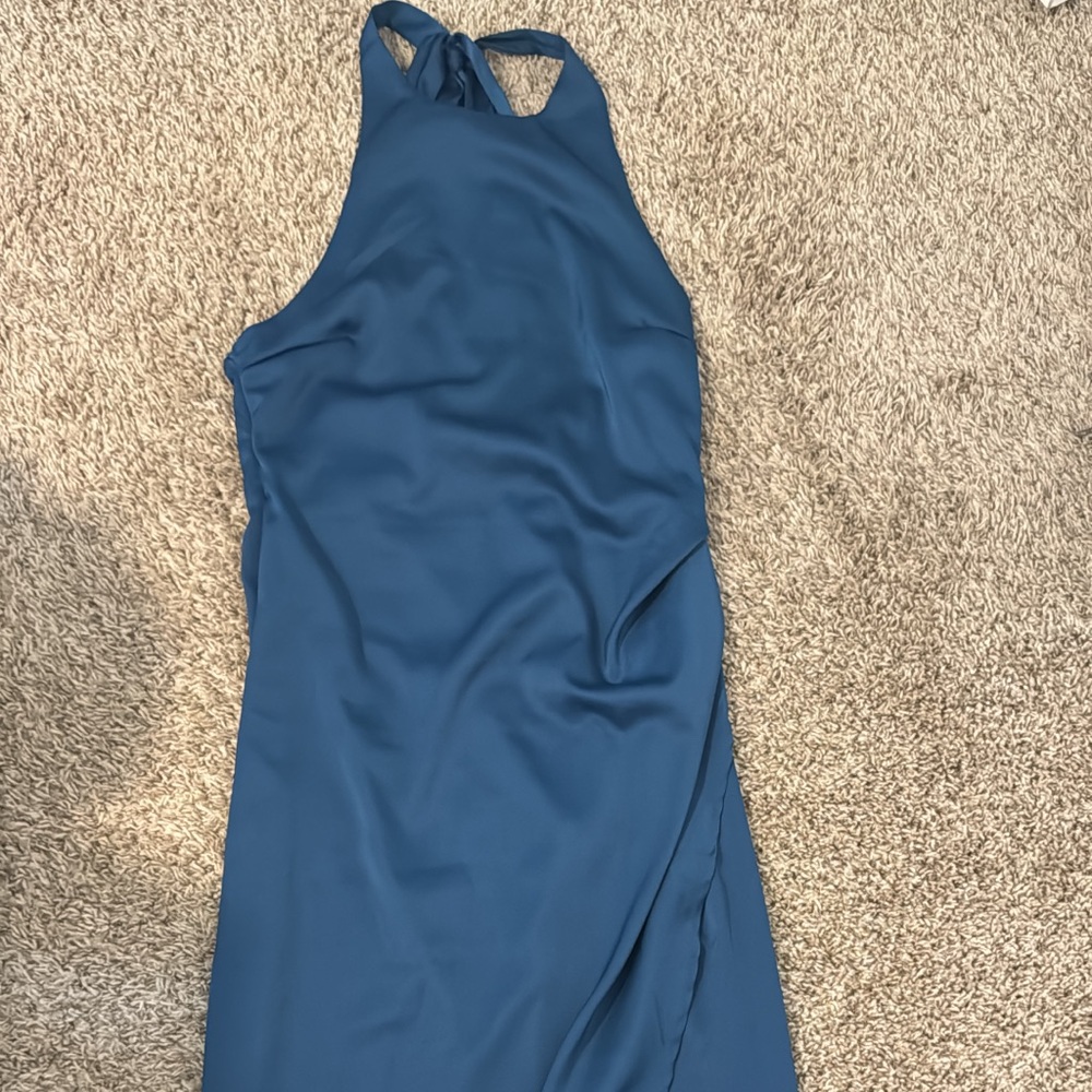 Elegant Blue Sleeveless Dress
